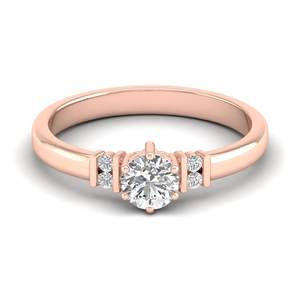 REYES CVD HPHT Anillo de compromiso de diamante cultivado en laboratorio Personalizado 14K Oro sólido Corte redondo 0,56 quilates Diamante Anillos de promesa de boda - Product Image 5