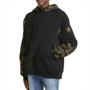 เสื้อฮู้ดปักลายดาวผ้าฝ้ายแบบสวมหัวมีฮู้ดเย็บติดไหล่เฮฟวี่เวทออกแบบได้ตามต้องการ - Product Image 5