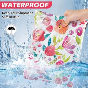 Paquete de 100 bolsas de polietileno de 25x33 cm con sello autoadhesivo y diseño floral colorido - Product Image 6