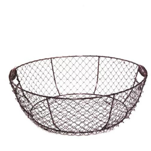 Vintage Style Oval Metal Wire <b>Egg</b> Basket With Handles <b>Storage</b> Gathering Basket Iron Art Decor Home Kitchen Ware Accessories Sale - Product Image 1