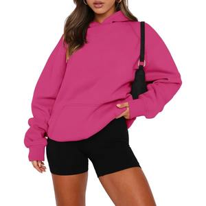 Sweat-shirt à capuche ample pour femme, en velours, manches bouffantes, manches longues, doux, décontracté, confortable, streetwear tendance - Product Image 5