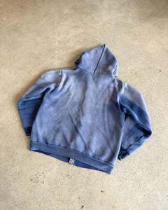 Sudadera con capucha y cremallera recortada personalizada para hombre, 100% algodón, doble capa, desgastante, lavado ácido, estilo informal para invierno - Product Image 4