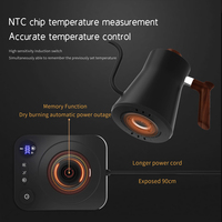 Bouilloire à café électrique à contrôle thermostatique intelligent en acier inoxydable de qualité alimentaire avec couvercle à usage professionnel