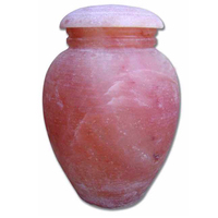 Urnes biodégradables sculptées à la main en fleurs de sel rose de l'Himalaya 100 % naturel, les plus vendues, fabricant et grossiste de pots à cendres
