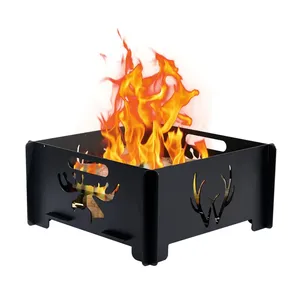 Firepit hiện đại với thiết kế cắt thép trang trí không khói thông hơi cơ sở thịt nướng hố lửa cho hố lửa nhiều gia đình quá khổ - Product Image 1