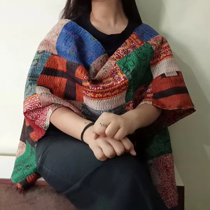 Indian vintage <b>silk</b> kantha patchwork ladies stole vintage kantha muffler assorted color <b>scarves</b> fine stich <b>silk</b> neck <b>scarf</b> - Product Image 1