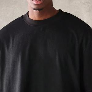 Alta calidad Casual 330 Gsm peso pesado algodón recortado Boxy estilo hombres camiseta logotipo personalizado gota hombro hombres camiseta de gran tamaño - Product Image 3