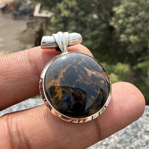 Pendentif en pietersite de style bohème fait à la main en gros, serti en bélière |   Bijoux en argent sterling 925 avec pierre naturelle pour cadeau de fête - Product Image 4