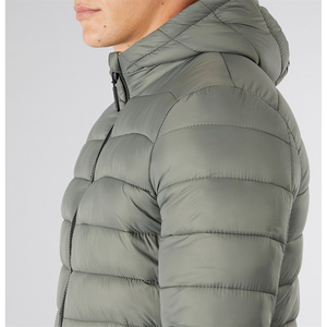 2026 Custom Men's Windproof <b>Soft</b> <b>Shell</b> Puffer <b>Jacket</b> Winter Outdoor <b>Hooded</b> Zipper Print Logo - Product Image 3