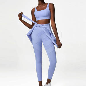 Transpirable y elástico Activewear Yoga Set 2025 Conjunto de yoga sin costuras de cintura alta - Product Image 1