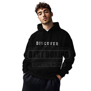 Sweat à capuche homme surdimensionné pour look de rue moderne Basic Slim Fit Sweat à capuche homme couleur noire Hoodies - Product Image 1