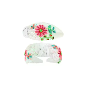 Diadema de Pascua Bordada a Mano con Diseño de Conejito y Huevo, Adornos con Cuentas, Estilo de Nudo, Personalizable, Estilo Europeo-Americano, para Niñas - Product Image 1