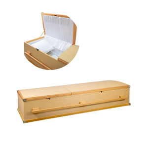 Ataúdes europeos de estilo americano de alta calidad, urnas de madera Natural, equipo funerario, manija de tapa de arco plegable DSP LTD - Product Image 4