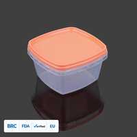 Boîte de stockage stérile en plastique transparent jetable pour aliments avec boucle antivol, récipient pour aliments surgelés.