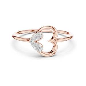 Bague en or 18 carats, 14 carats, 10 carats et argent 925 avec diamant de laboratoire rond brillant de 0,104 carats, clarté VVS-VS EF, cultivé par CVD, pour femme - Product Image 3