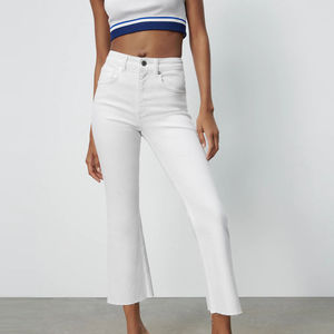 Jeans évasés à taille moyenne pour femmes, respirants, de grande taille, à ourlets évasés pour femmes, entretenus par des OEM - Product Image 5