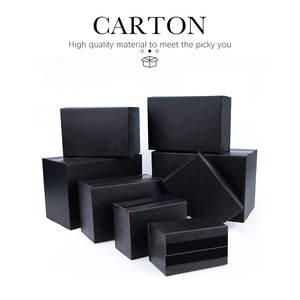 Caja de regalo negra Embalaje de papel corrugado de tres capas Cartón de almacenamiento de transporte Tamaño personalizado y logotipo impreso - Product Image 5