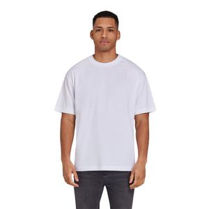 Mens White Oversized T-<b>Shirt</b> 100% Cotton 190 GSM Streetwear Staple Tee Printed Front Back Logo Drop Shoulder Relaxed Fit <b>Shirt</b> - Product Image 2