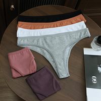 Tanga de Algodón y Spandex para Mujer, Diseño Sólido, Sexy, Suave, Elástica, Transpirable, Ecológica, Sin Costuras, de Talle Bajo