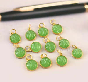 Boucles d'oreilles en quartz vert, laiton, bijoux faits à la main, certifiées IGI, Surgyan Saini, saison estivale, mariage - Product Image 5