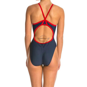 Women's One-Piece High Cut Spandex/Polyester Breathable Quick Dry Swimwear Set with Cover-Up <b>Sarong</b> - Product Image 2