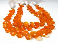 Perles de cornaline naturelle taille cœur Gems Valley, 7 mm, qualité supérieure, 50 carats, lot en gros, brin de 8 pouces, orange facetté
