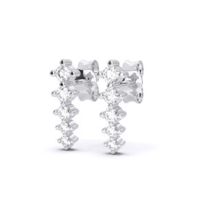 ชุดกระดุมเพชรแวววาวมีเสน่ห์0.26 CT moissanite ต่างหูออกแบบสายเพชรสำหรับเธอในสีทองและสีเงิน - Product Image 4