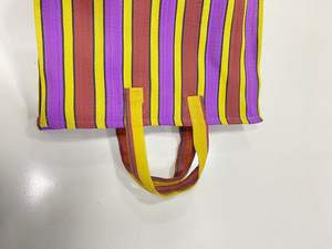 Sac de courses en PP recyclé, écologique, réutilisable, motifs rayés, tailles et couleurs personnalisables, certifié REACH, 120-250 GSM - Product Image 4