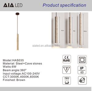 Lustre en pierre naturelle à LED, luminaire suspendu pour salon, luxe moderne - Product Image 6