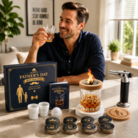 Kit de fumage pour whisky personnalisé WS, avec torche, copeaux de bois et pierres à whisky, coffret cadeau, fournisseur en gros OEM, modèle WS-FW002