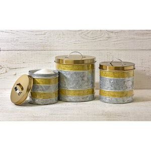 Traditional Galvanized <b>Canister</b> With Durable Steel Construction Providing Long Term Storage And Decorative Value - Product Image 5