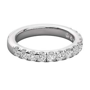 Bague en diamant moissanite fine, bijoux de fiançailles, mariage, plaqué or, argent 925, rangée de 7 diamants moissanite, bague pour femmes - Product Image 6