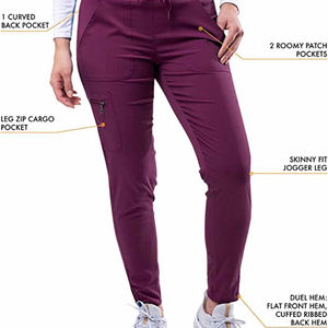 Vêtements médicaux unisexes extensibles à la vente, uniformes d'infirmière, tenue d'hôpital, tissu en toile, couleur et logo personnalisés - Product Image 4