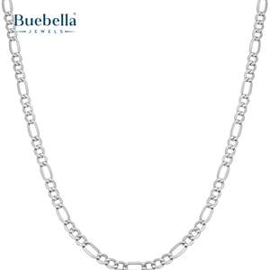 Joyería de hip hop Venta caliente 925 Plata 14K Chapado en oro 5mm Collar de cadena Figaro para hombres - Product Image 2