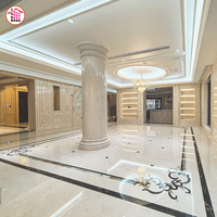 Villa de luxe, décoration de maison en pierre de marbre, carreaux de sol en marbre crème, marbre beige, personnalisation par jet d'eau, prix d'usine en Chine