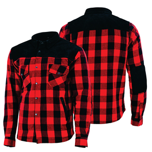 Chemise en flanelle personnalisée pour moto et course automobile avec fermeture éclair sur le devant et bouton col montant équipement de motard de sécurité pour moto - Product Image 5