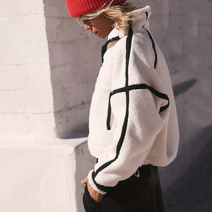 Chaqueta Corta con Cuello Alto y Media Cremallera, Forro Polar Sherpa, Logotipo Personalizado del Fabricante, Chaqueta Cortavientos Cálida para Hombre y Mujer - Product Image 2