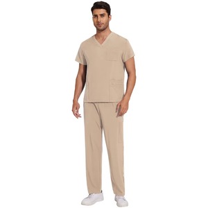 Venta al por mayor Hospital Uniforme Enfermera Dental Ropa DE TRABAJO Logotipo personalizado Uniforme Médico Scrubs Set Poliéster Spandex mezcla - Product Image 5