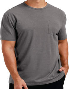 Camiseta de algodón con bolsillo para hombre elegante, ajuste cómodo informal y tela de punto transpirable para mujer moderna - Product Image 2