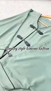 Elegante y modesto bordado a mano para mujer estilo pavo Kimono Kaftan Abayas Formal tradicional Dubai vestidos tela transpirable - Product Image 3