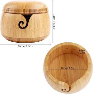 Handcrafted Wooden Yarn Dispenser Bowl Turned Wood for Artisan <b>Knitting</b> and Yarn Storage Indian Model Music Style - Product Image 6