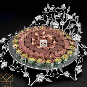 Nouvelle arrivée fantastique forme ronde argent papillon luxe bols décoratifs à la main papillon chocolat bols à bon prix - Product Image 5