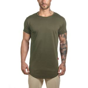 2025 New Slim Fit <b>Men's</b> <b>Longline</b> <b>T</b> <b>Shirts</b> 180 Grams Cotton Longer Drop Curved Hem Muscle Gym Casual Wear - Product Image 3