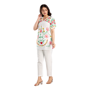 Conjunto de Dos Piezas de Blazer y Pantalones Cortos Formales para Mujer, Estilo Bohemio de Algodón con Bordado Floral, para Atuendos de Verano e Invierno - Product Image 4