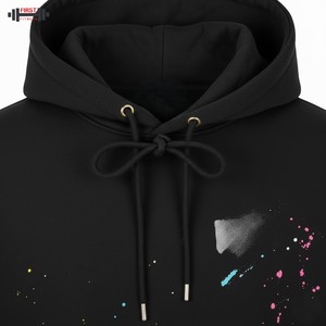 Meilleure qualité hiver Baggy blanc sans ficelle polaire 100% coton surdimensionné poids lourd recadrée coupe-vent à capuche hommes 300gsm - Product Image 3