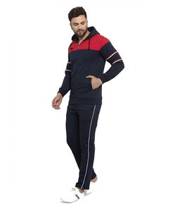 Ensemble de survêtement d'hiver à capuche avec fermeture éclair et imprimé en molleton de coton respirant et coupe-vent pour hommes pour la saison d'automne - Product Image 2