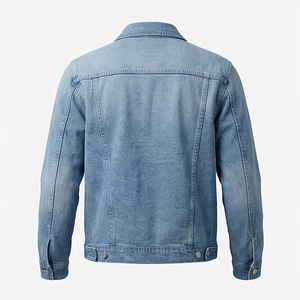 Denim <b>Jacket</b> For <b>Men</b> <b>Slim</b> <b>Fit</b> Ripped Biker Style Vintage Blue Custom Long Sleeve Classic Jeans Outerwear Jean <b>Jacket</b> <b>Men</b> - Product Image 2