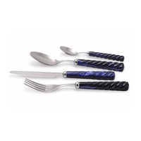 Couverts en acier inoxydable utilisés dans les ustensiles de cuisine Table Café Usage domestique Couleur argent Enduit Couverts finis Designer Poignée Lot de 4