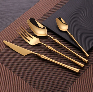 Ensemble de couverts en acier inoxydable de conception simple vaisselle ensemble de couverts d'événement de mariage couteau à dîner cuillère fourchette décor de restaurant à la maison - Product Image 4