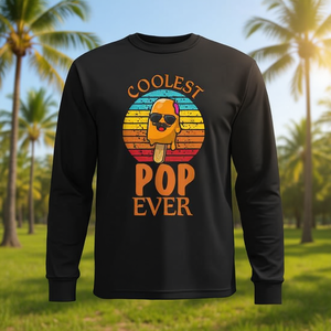 T-shirt a maniche lunghe Coolest Boys Popsicle Retro Vintage dal design promozionale elegante - Product Image 3